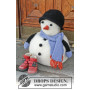 Frank by DROPS Design - Knitted Snowman with Scarf and Hat Pattern 36 cm