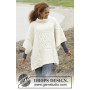 Comfort Chronicles by DROPS Design - Knitted Poncho with Sleeves, vents, squares in cables Pattern One-size