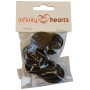 Infinity Hearts Button Wood Black 30mm - 10 pcs