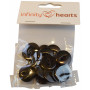 Infinity Hearts Button Acrylic Black 19mm - 20 pcs