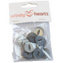 Infinity Hearts Button Acrylic Grey 19mm - 20 pcs