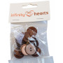 Infinity Hearts Button Acrylic Brown 19mm - 20 pcs