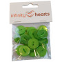 Infinity Hearts Button Acrylic Green 19mm - 20 pcs