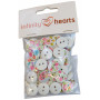 Infinity Hearts Buttons Wood Flowers Ass. colours 15mm - 50 pcs