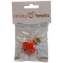 Infinity Hearts Suspender Clips Wood Red - 1 pcs