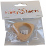 Infinity Hearts Ring Wood Heart 50x50mm - 1 pcs