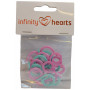Infinity Hearts Stitch Markers Split 2 sizes 20 pcs Ass. colours