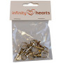 Infinity Hearts Carabiner Silver 38x17mm - 5 pcs