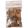 Infinity Hearts Assorted Buttons with print Coconut 20mm - 100 pcs