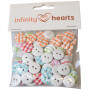 Infinity Hearts Assorted Buttons Wood 15mm - 100 pcs