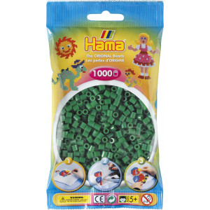 Pack of 1000 Hama Midi Beads Green Glow in The Dark 207-55 