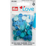 Prym Color Snaps Non-Sew Press Fasteners Plastic Round 12.4mm Ass. Turquoise - 30 pcs