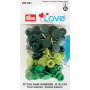 Prym Color Snaps Non-Sew Press Fasteners Plastic Round 12.4mm Ass. Green - 30 pcs