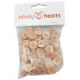 Infinity Hearts Buttons Wood 15mm - 100 pcs