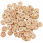 Infinity Hearts Buttons Wood 15mm - 100 pcs