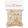 Infinity Hearts Buttons Wood 18mm - 100 pcs
