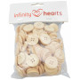 Infinity Hearts Buttons Wood 23mm - 100 pcs