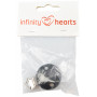 Infinity Hearts Suspender Clips Wood Black - 1 pcs