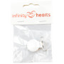 Infinity Hearts Suspender Clips Round White - 1 pcs