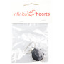 Infinity Hearts Suspender Clips Round Black - 1 pcs