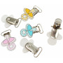 Infinity Hearts Suspender Clips with Pacifier Ass. colours - 6 pcs
