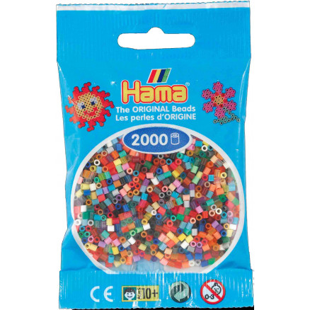 Pack of 2000 Hama MINI Beads 501-37 Neon Green 