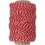 Ribbon Cotton Red/White 1.1mm 50m