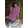 Lotus by DROPS Design - Knitted Jumper with Lace and Rib Pattern size S - XXXL