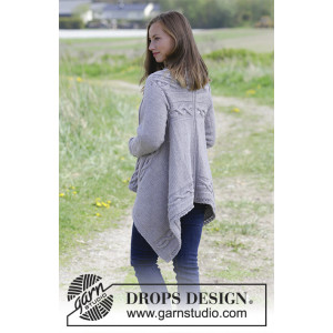 Norfolk by DROPS Design - Knitted Sideways Jacket Pattern size S - XXXL