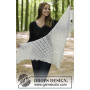 Chill and Frills by DROPS Design - Knitted Shawl with Lace, garter stitch and Flounce Pattern 188x56 cm
