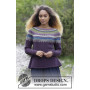 Blueberry Fizz by DROPS Design - Knitted Jumper and Hat in multi-coloured Norwegian Pattern size S - XXXL