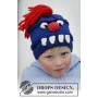 Tooth Monster by DROPS Design - Knitted Monster Hat with Teeth, nose eyes and hair Pattern size 3 - 12 years