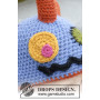 Crazy Eyes by DROPS Design - Crochet Monster Hat with Horns, eyes and Mouth Pattern size 3 - 12 years