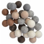 Felt Balls Wool 20mm Assorted Nature Colours - 30 pcs