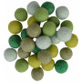 Felt Balls Wool 20mm Assorted Green Shades - 30 pcs