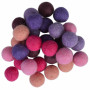Felt Balls Wool 20mm Assorted Purple Shades - 30 pcs