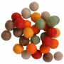 Felt Balls Wool 10mm Assorted Autumn Colours - 30 pcs