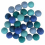Felt Balls Wool 10mm Assorted Blue Shades - 30 pcs