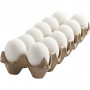 12 Silky Matt Plastic Eggs White 6cm - 12 pcs