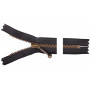 YKK Zipper Antique Brass 15cm 4mm Black