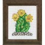 Permin Embroidery Kit Aida Cactus Yellow 10x12cm
