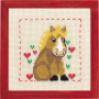 Permin Embroidery Kit Aida for kids Horse 19x19cm