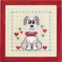 Permin Embroidery Kit Aida for kids Dog 19x19cm