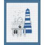 Permin Embroidery Kit Aida Blue Lighthouse 18x14cm