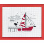 Permin Embroidery Kit Aida Red boat 14x18cm