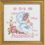 Permin Embroidery Aida Birth Poster Madeleine 19x19cm
