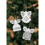 Permin Hardanger Embroidery Christmas Angels 10x9cm - 3 pcs.