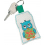 Permin Embroidery Kit Keychain Blue Owl 5x7cm