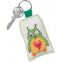 Permin Embroidery Kit Keychain Green Owl 5x7cm