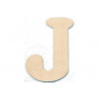 Wooden letter J 10x0.4cm - 1 pc